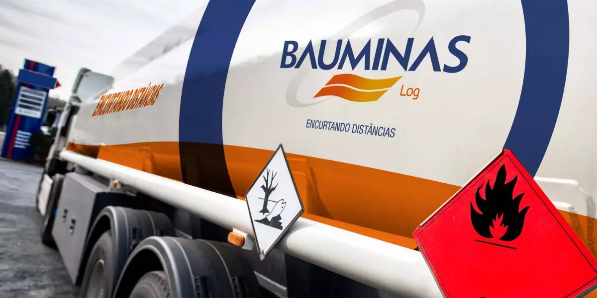 A foto mostra um caminhão Truck da Bauminas Log