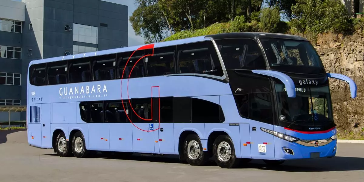 Ônibus da frota da empresa Guanabara