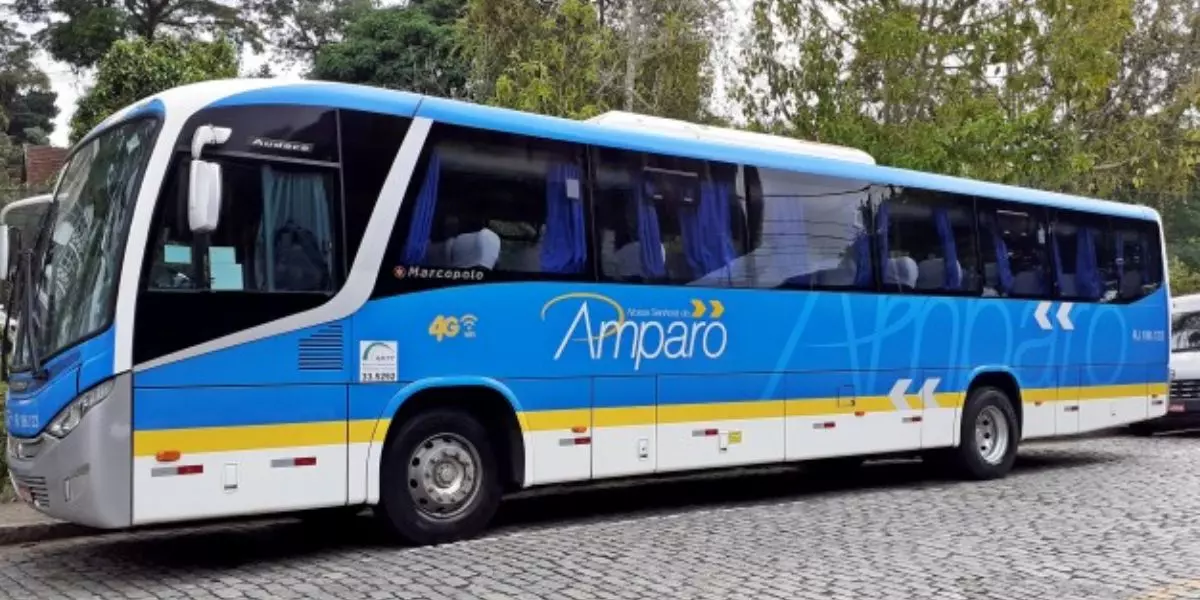 Ônibus da frota da empresa Viação Nossa Senhora do Amparo