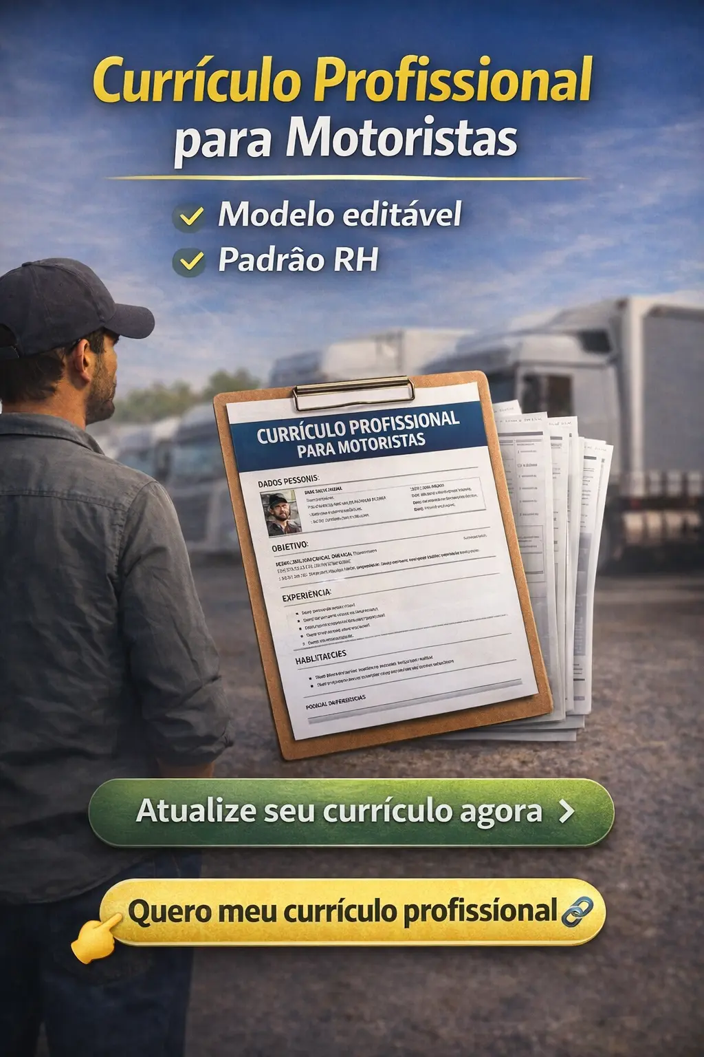Divulgação modelo de curriculo para motoristas - comprar agora