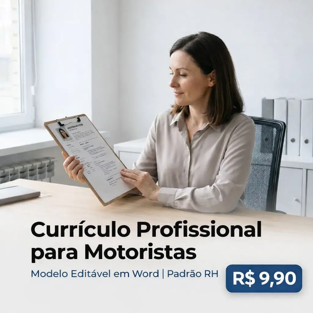Divulgação modelo de curriculo para motoristas - comprar agora