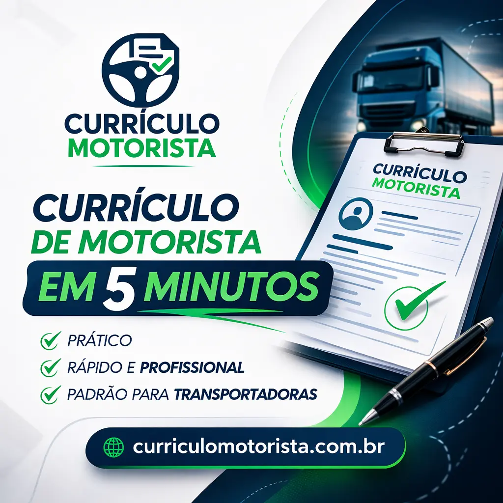Divulgação do aplicativo curriculo motorista - Criar currículo agora