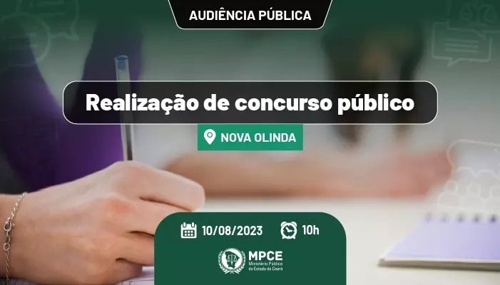MPCE convoca audiência pública para cobrar realização de concurso público em Nova Olinda