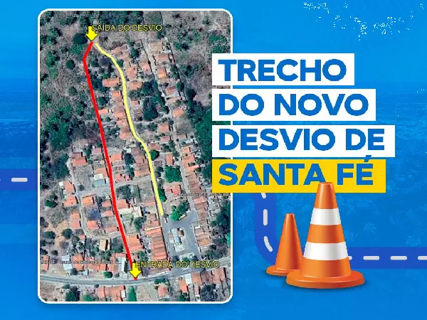 Utilidade pública: com o novo calçamento no distrito de Santa-Fé em Crato, condutores devem pegar via alternativa
