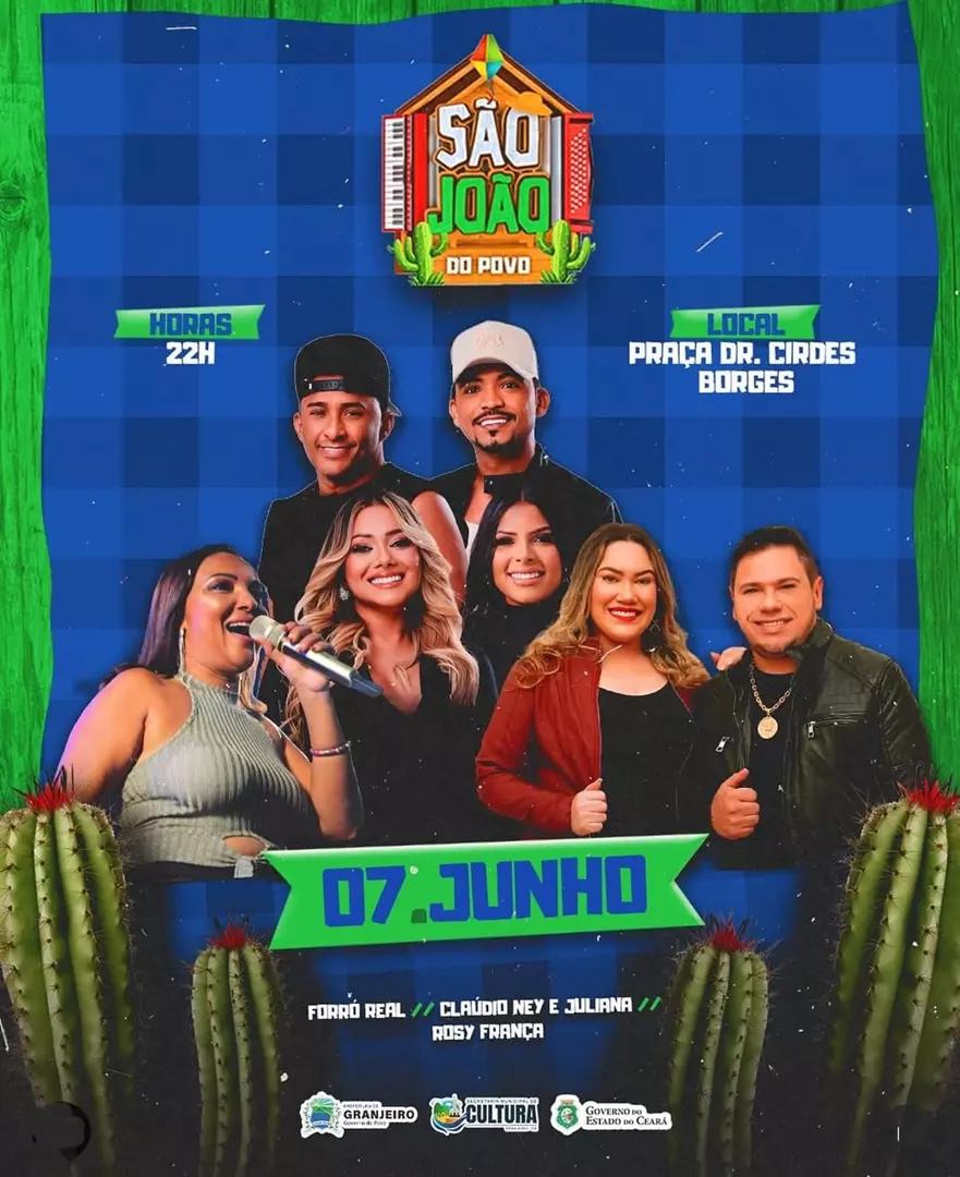 Neste próximo sábado (07) o município de Granjeiro celebra mais uma edição do tradicional São João do Povo