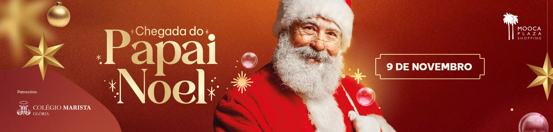 Papai Noel chega ao Mooca Plaza após desfile em carro aberto pelas ruas do Bairro da Mooca