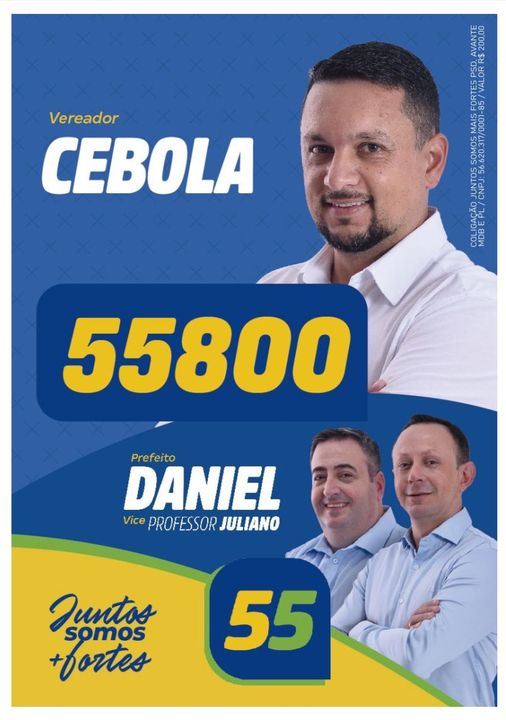 Sou Candidato a Vereador Cebola 55800
