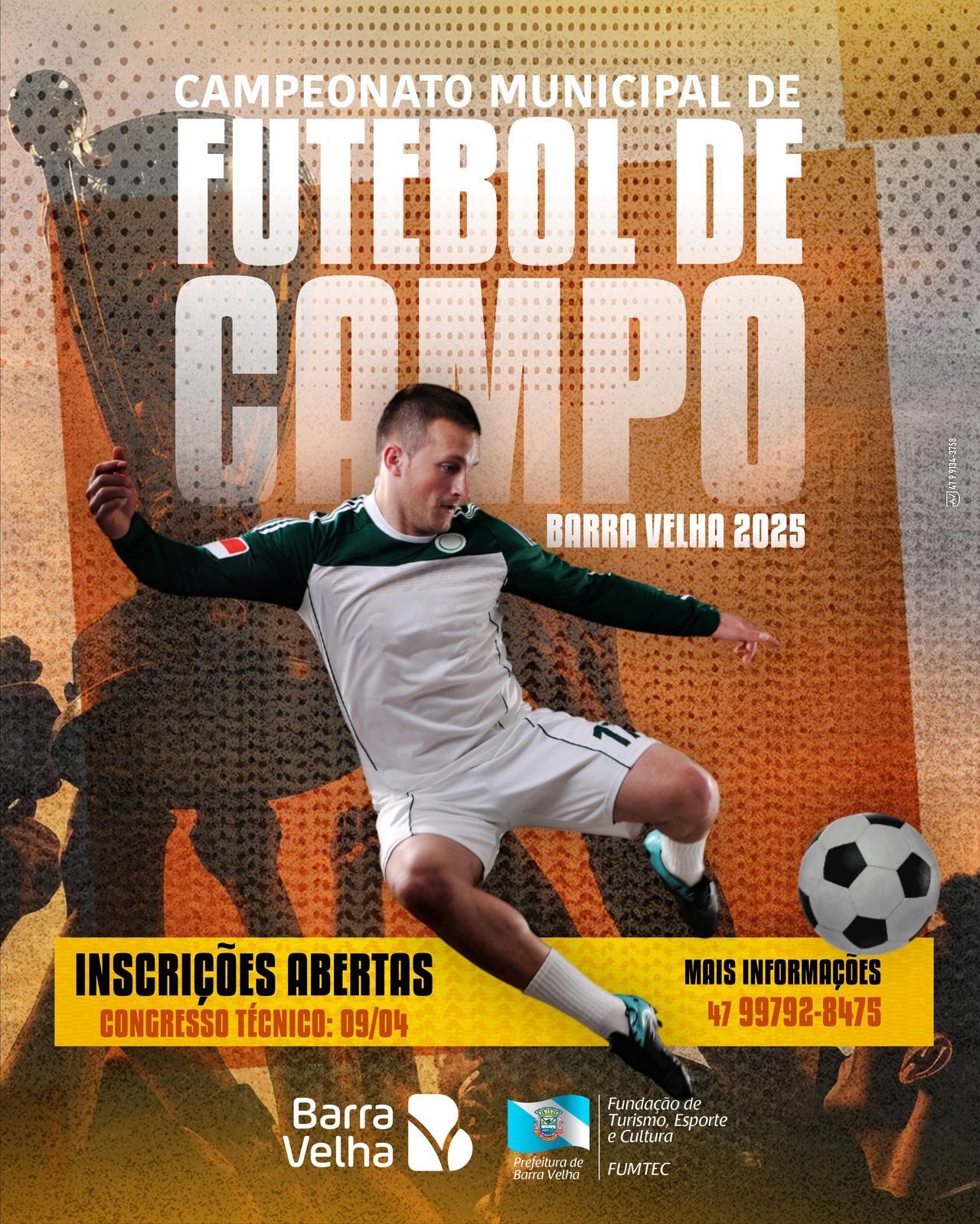 AS INSCRIÇÕES ESTÃO ABERTAS!  Vem aí o CAMPEONATO MUNICIPAL DE FUTEBOL DE CAMPO 2025