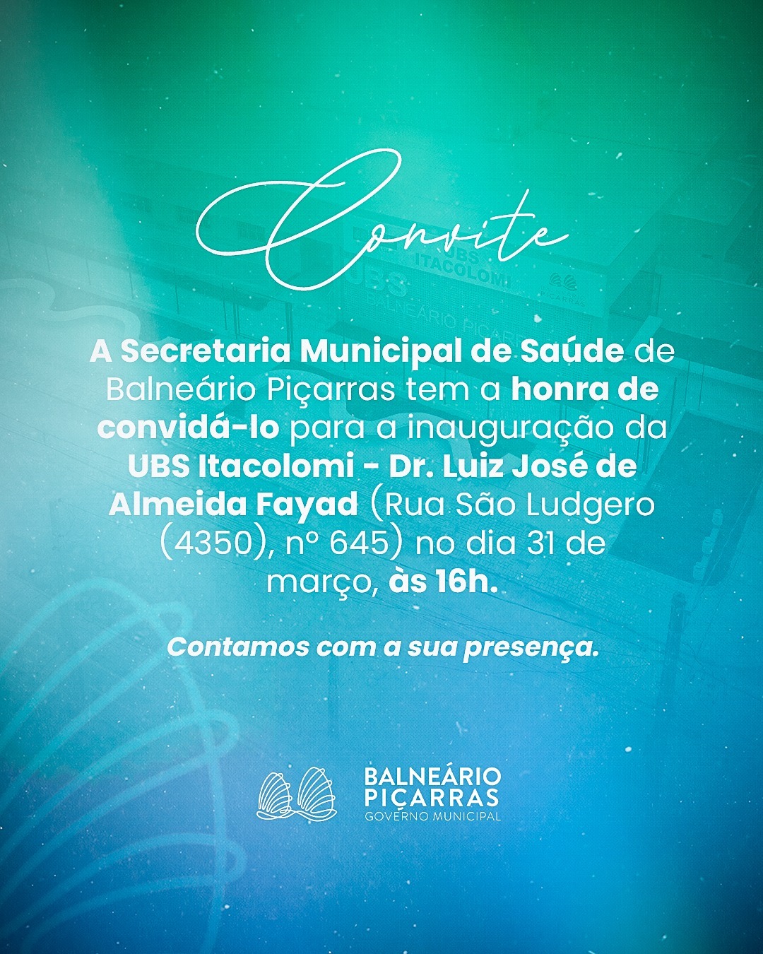 Inauguração da UBS Itacolomi será nesta segunda-feira, dia 31 de março