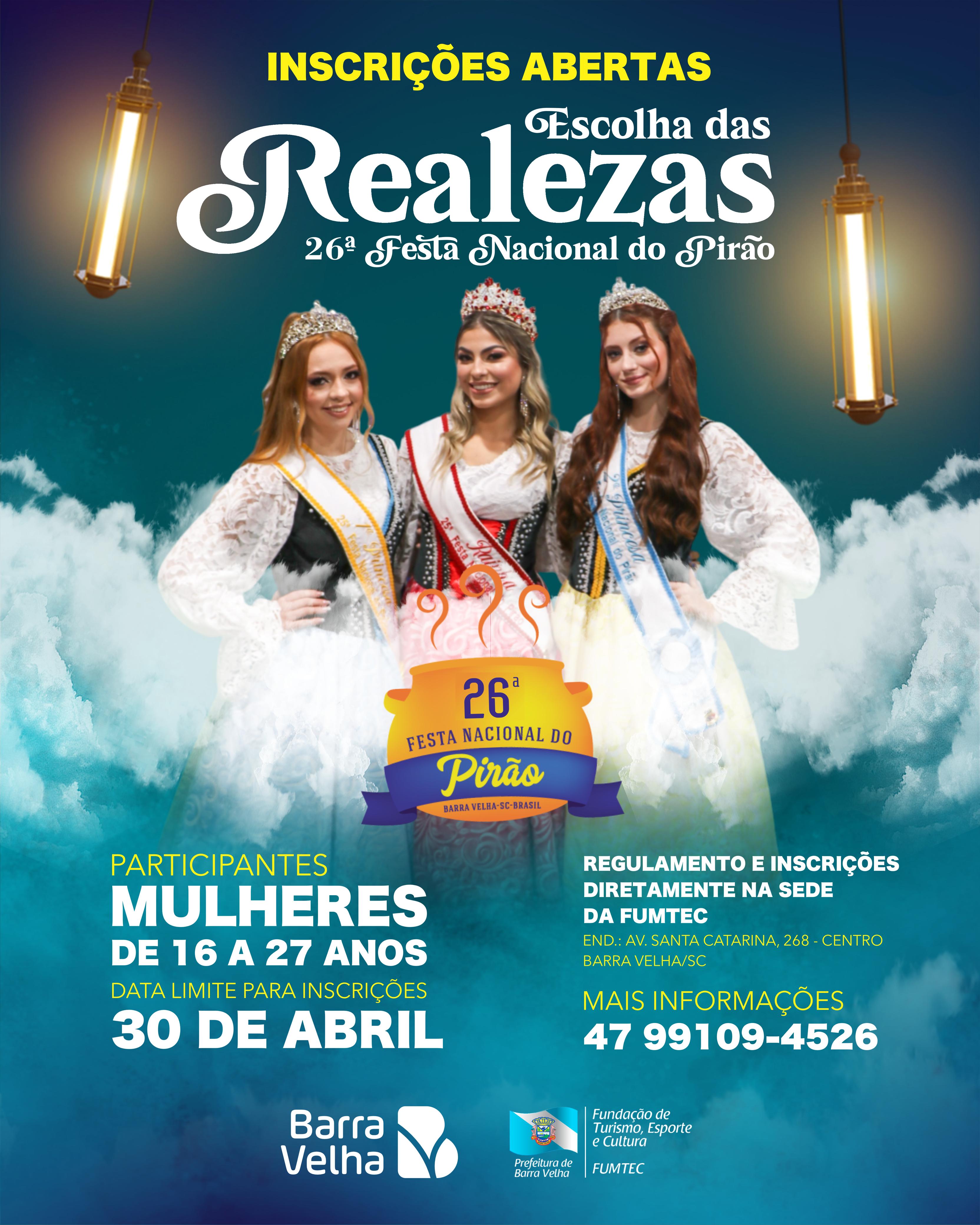 Vem aí a Escolha das Realezas da 26ª Festa Nacional do Pirão!
