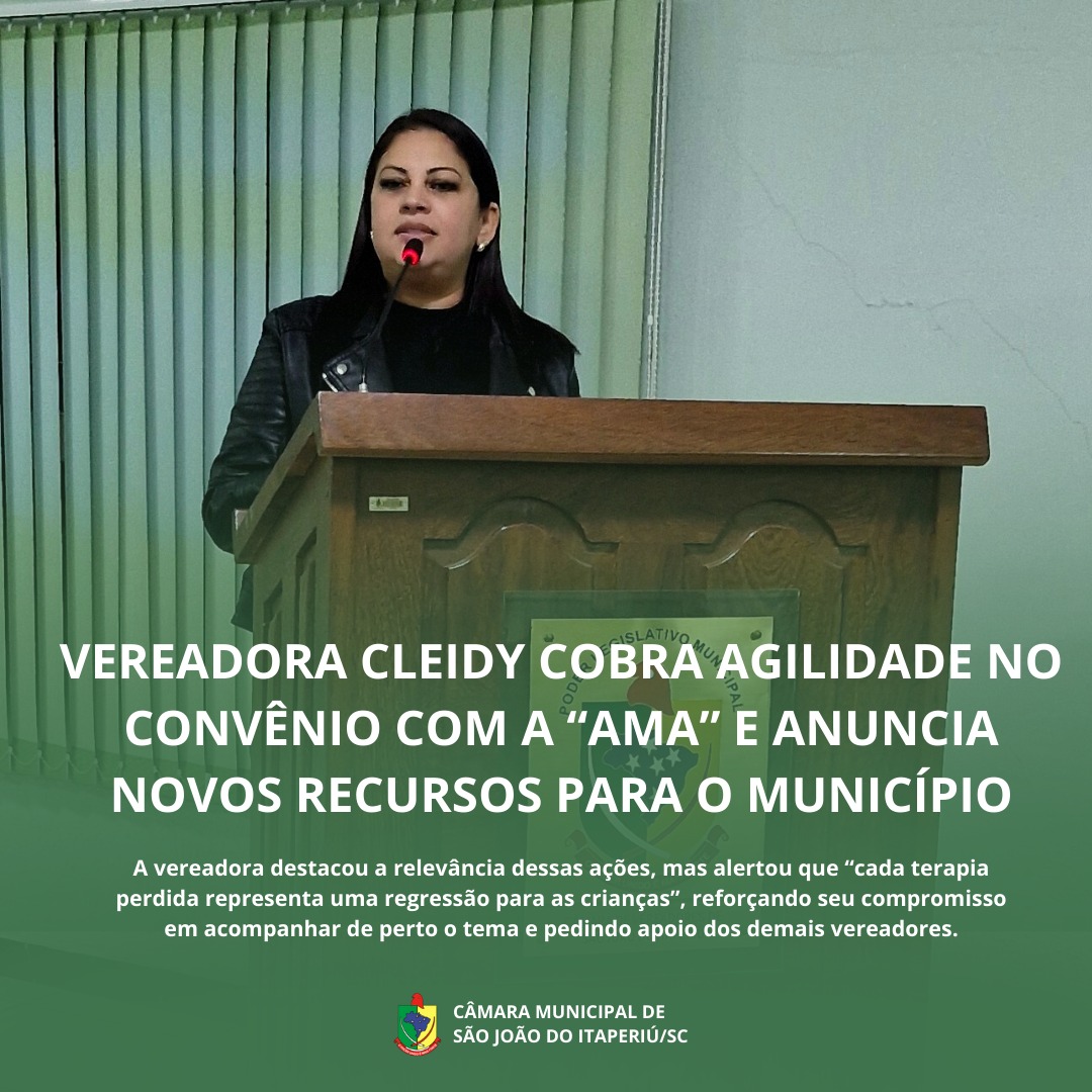 Vereadora Rose Cleidy cobra agilidade no convênio com a AMA e anuncia novos recursos para o município