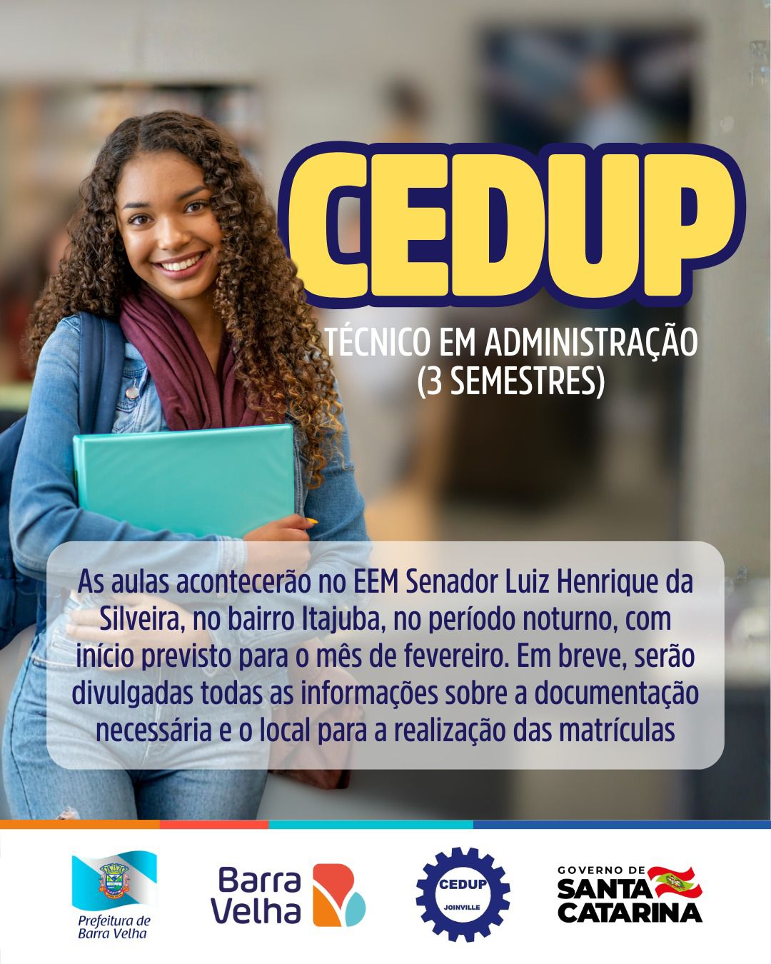 *Curso técnico de Administração gratuito em Barra Velha*
