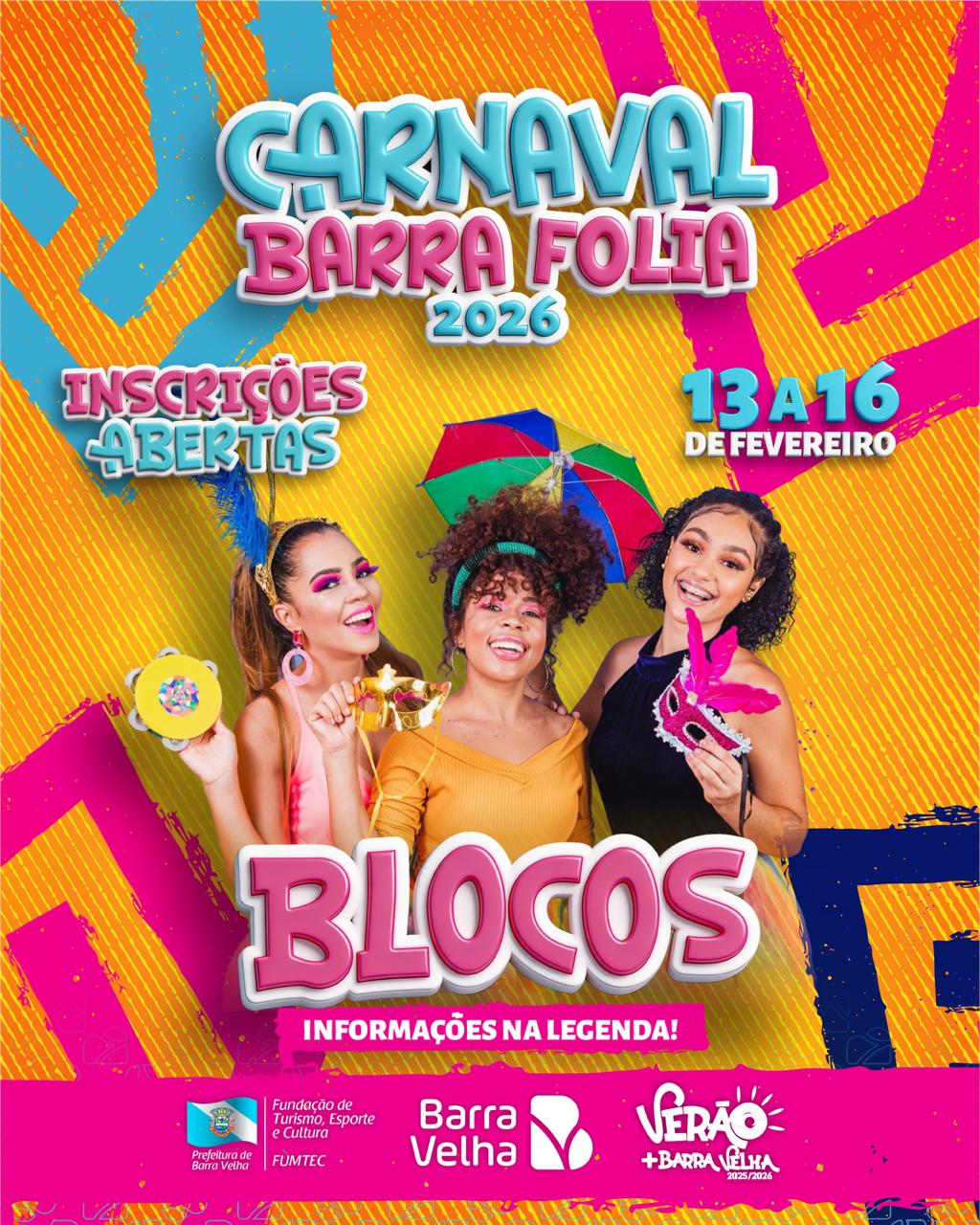 INSCRIÇÕES ABERTAS – BLOCOS DE CARNAVAL