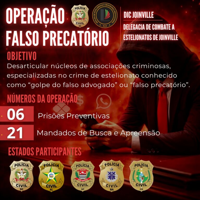 Polícia Civil deflagra operação “Falso Precatório” contra organização criminosa interestadual