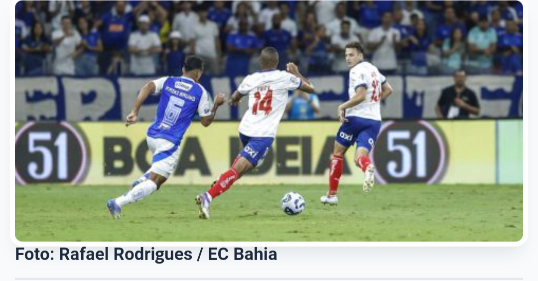 Com esquema manjado, Bahia sofre dura derrota para o Cruzeiro