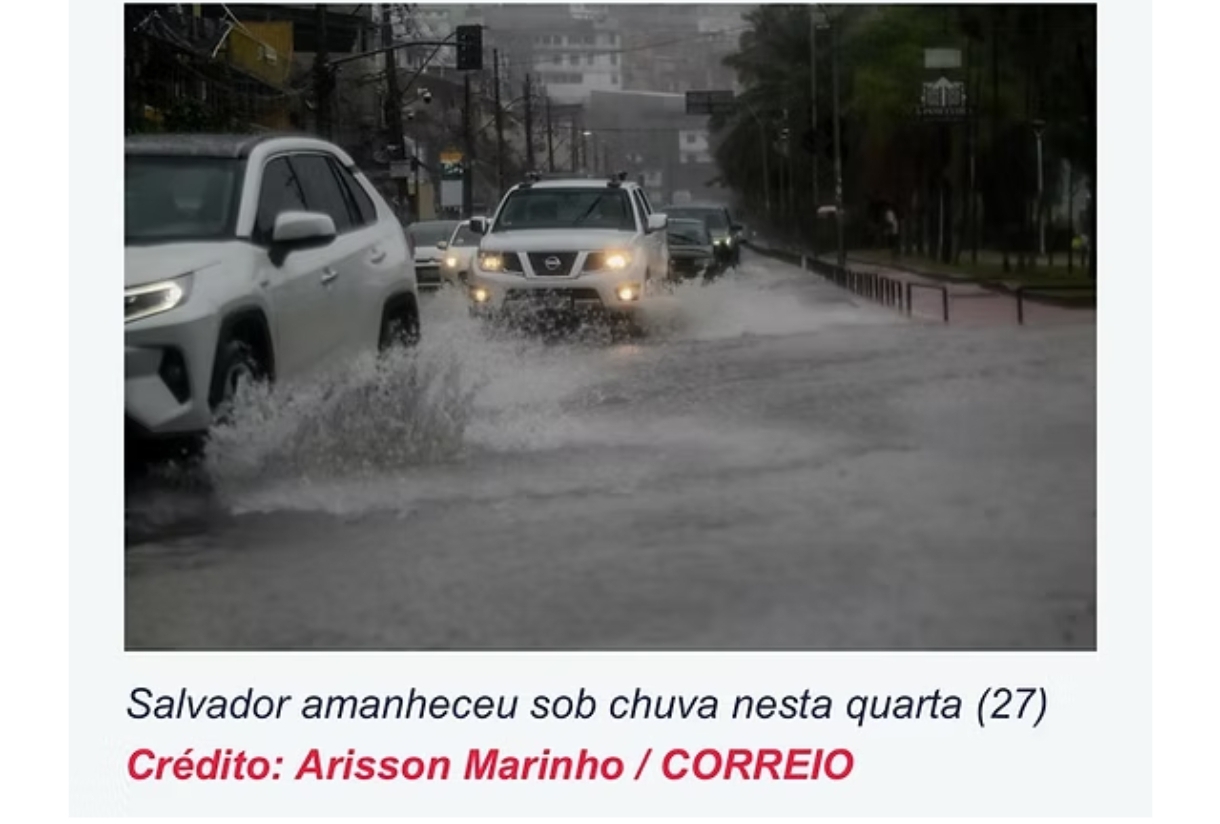 Previsão de muita chuva em Salvador e região