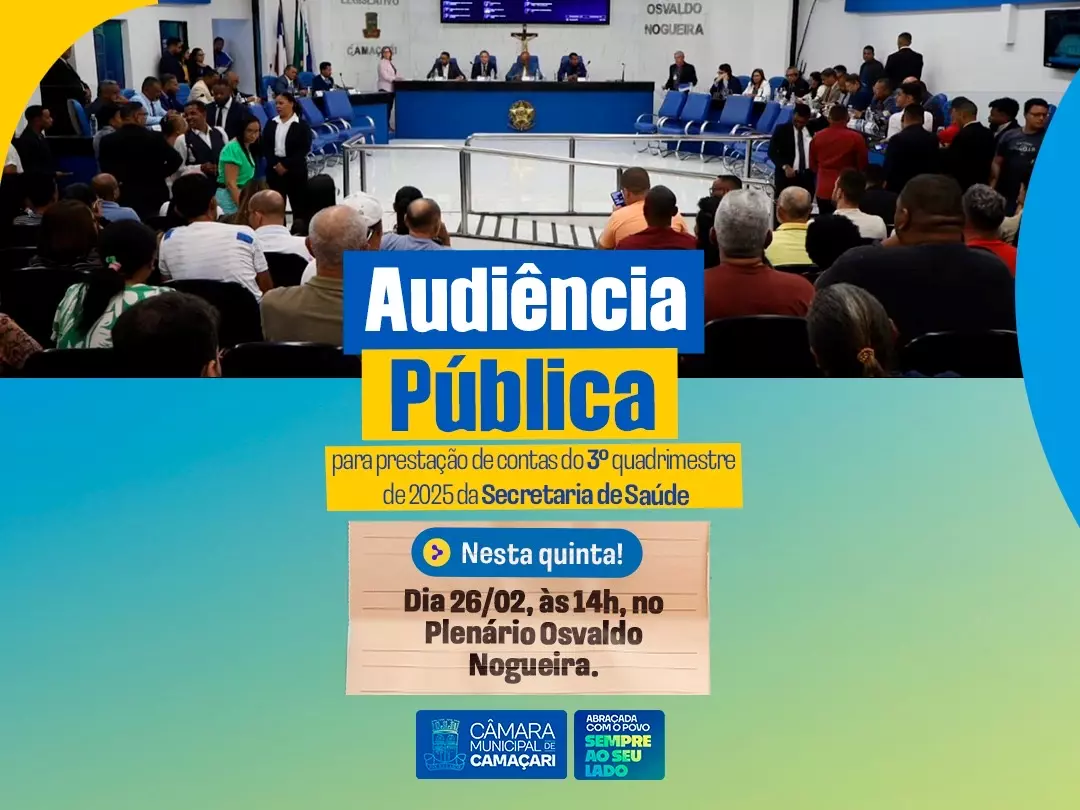 Audiência de prestação de contas do 3º quadrimestre de 2025 da Sesau acontece na quinta (26/02)